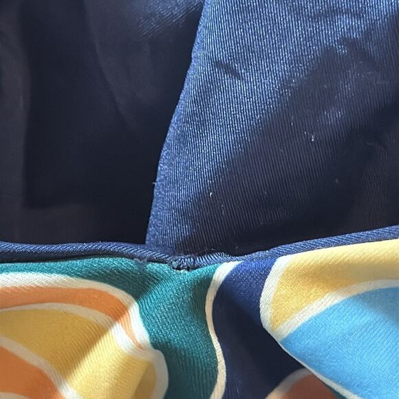 Onia One piece Plunging Neck Open back bathing suit Blue Orange Size Small - Picture 7 of 7